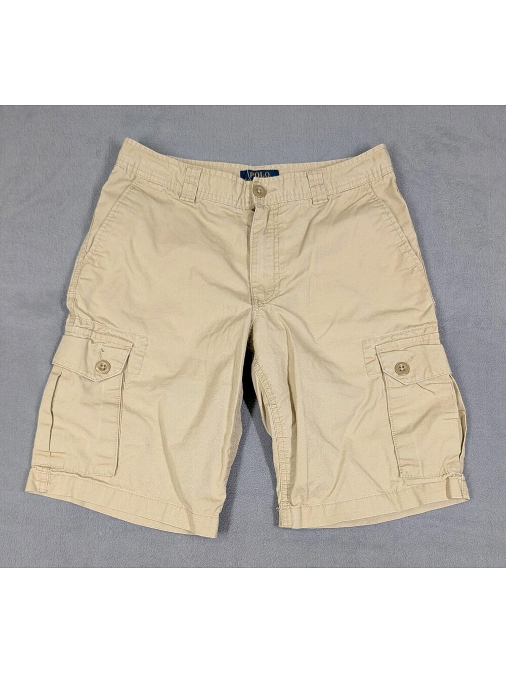 Polo Ralph Lauren Boys 16 Khaki Tan Cotton Cargo Shorts Classic Utility 6 Pocket